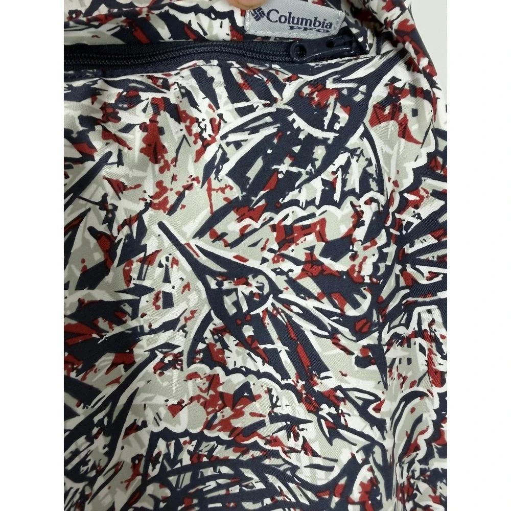 Columbia PFG Rambler Printed Water Shorts Mens L Navy Red Abstract 6